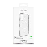 Puro Lite Mag TPU+PC Case Kompatibel med MagSafe til iPhone 17 - Transparent med hvid ring