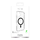 Puro Lite Mag TPU+PC Case Kompatibel med MagSafe til iPhone 17 - Transparent med sort ring