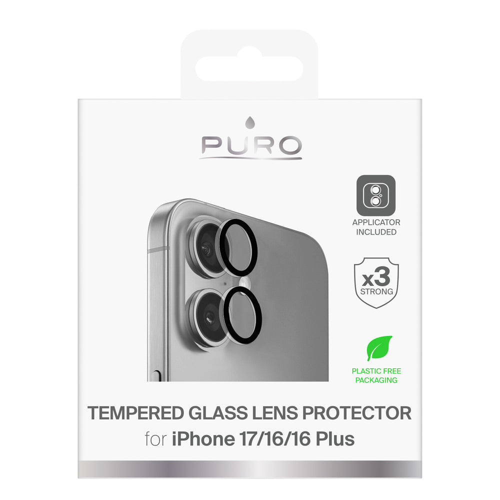 Puro Individuelle tempererede glaslinser til iPhone 17 / iPhone 16 / iPhone 16 Plus