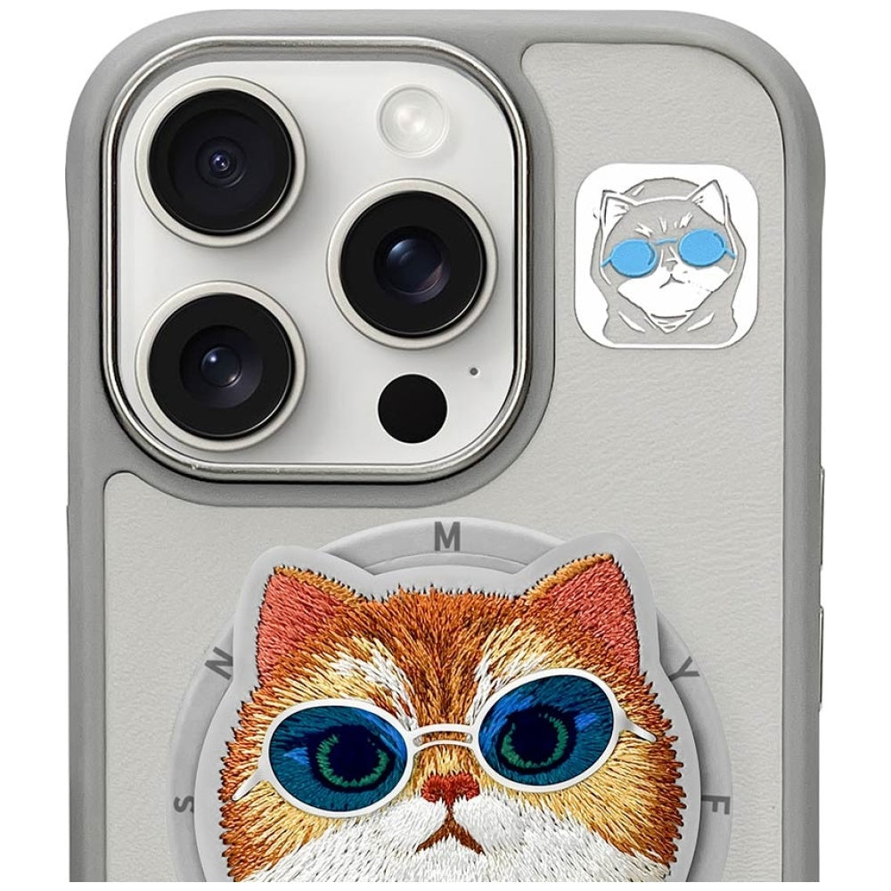 Nimmy Briller Cool Cat MagSafe Case til iPhone 16 Pro Max - Grå