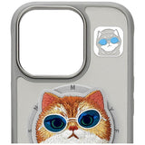 Nimmy Briller Cool Cat MagSafe Case til iPhone 16 Pro Max - Grå