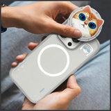 Nimmy Glasses Cool Cat MagSafe Case for iPhone 16 Pro - Gray