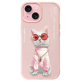 Nimmy Briller Cool Cat iPhone 15 Case - Pink