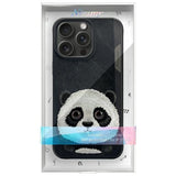 Nimmy Big Eyed Pet 2.0 Panda fodtøj til iPhone 15 Pro - sort