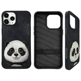 Nimmy Big Eyed Pet 2.0 Panda fodtøj til iPhone 15 Pro - sort