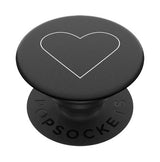 Popsockets 2 hvide hjerte sort holder og telefon stå