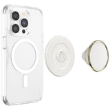 Popsockets Runde Luxe Coconut Creme Emalje MagSafe Holder og Telefon Stand