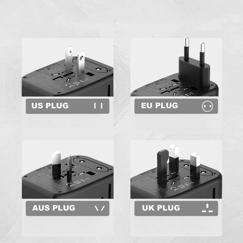 Tech-Protect TA200 EU / UK / US / AU adapter - sort