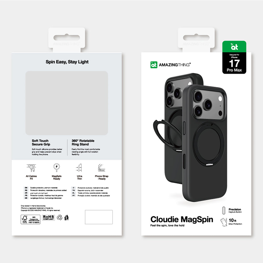 AmazingThing Cloudie iPhone 17 Pro Max Case med Stativ - sort