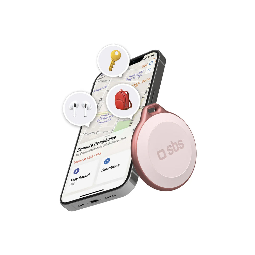 SBS Track My Circle Waterproof IP65 Locator Kompatibel med Apple Find My - Pink