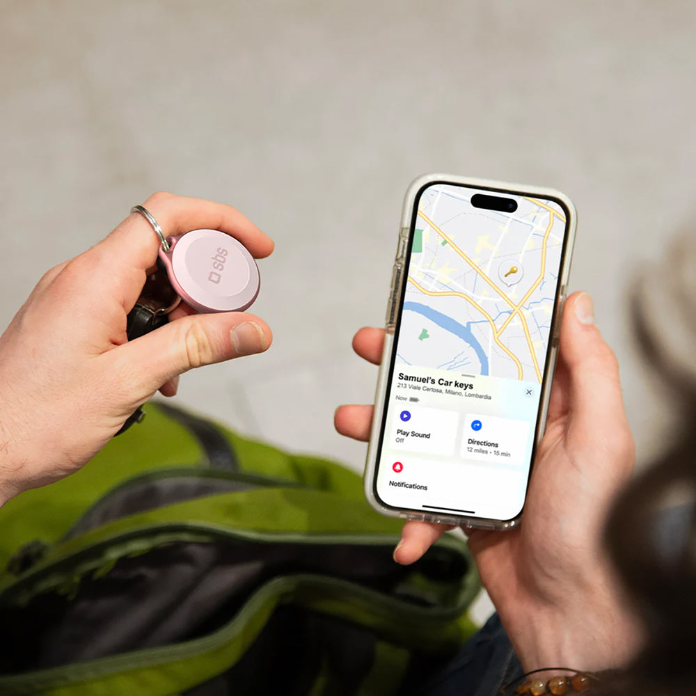 SBS Track My Circle Waterproof IP65 Locator Kompatibel med Apple Find My - Pink