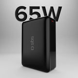 Powerbank SBS 20000mAh 65W PD AFC USB-C USB-A til bærbar computer, tablet, smartphone - sort