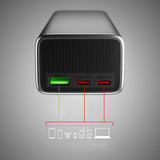 Powerbank SBS 10000mAh PD 35W med LCD-skærm - grå