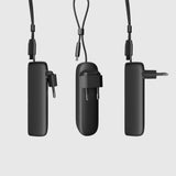 SBS Hybrid PD 20W 5000mAh Power Bank med indbygget kabel og foldable plug - sort