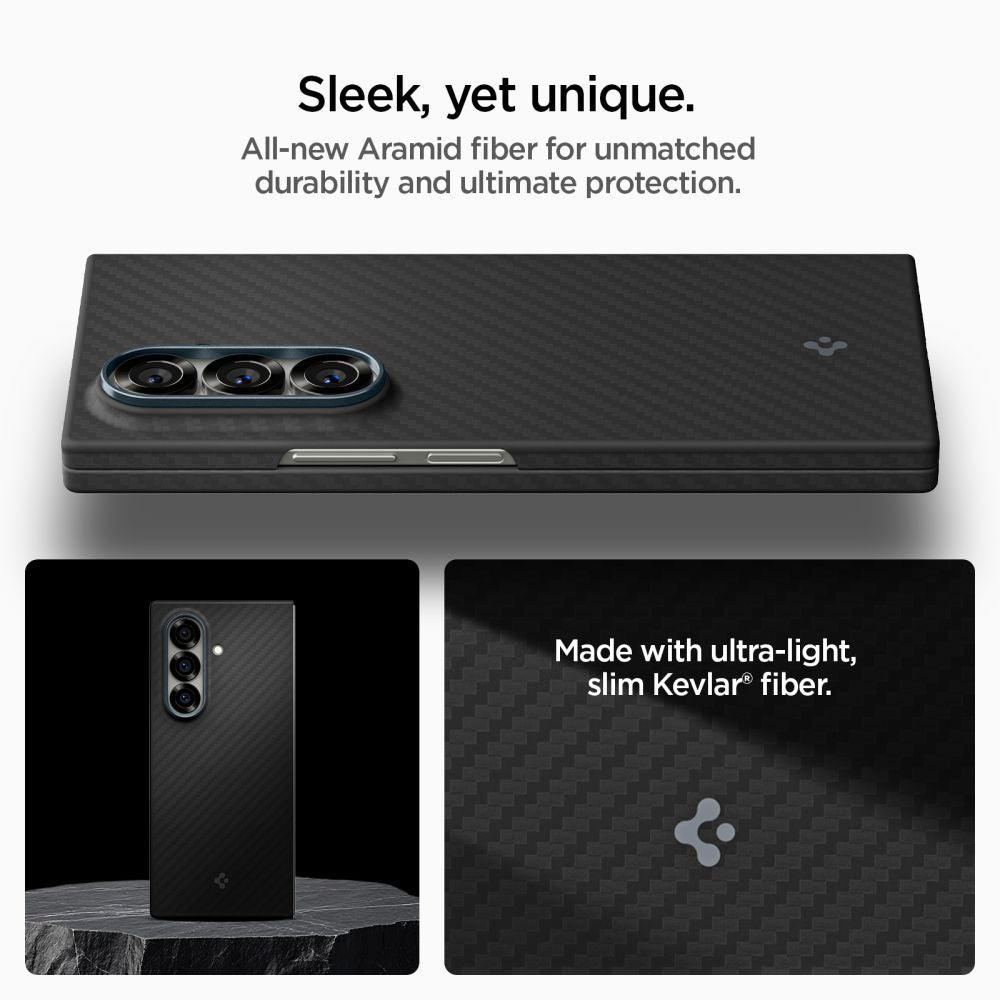 Spigen AirSkin Aramid Case til Samsung Galaxy Z Fold 7 - sort