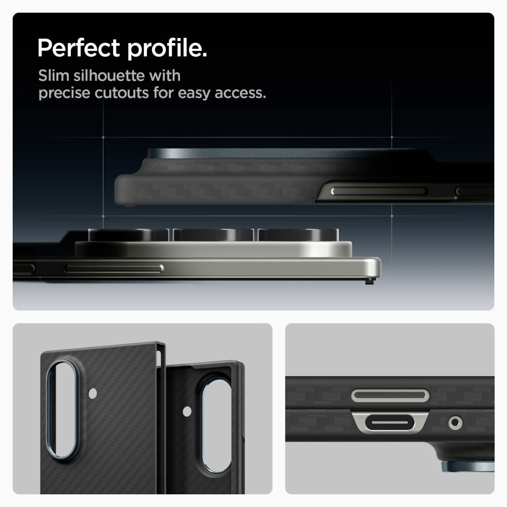 Spigen AirSkin Aramid Case til Samsung Galaxy Z Fold 7 - sort