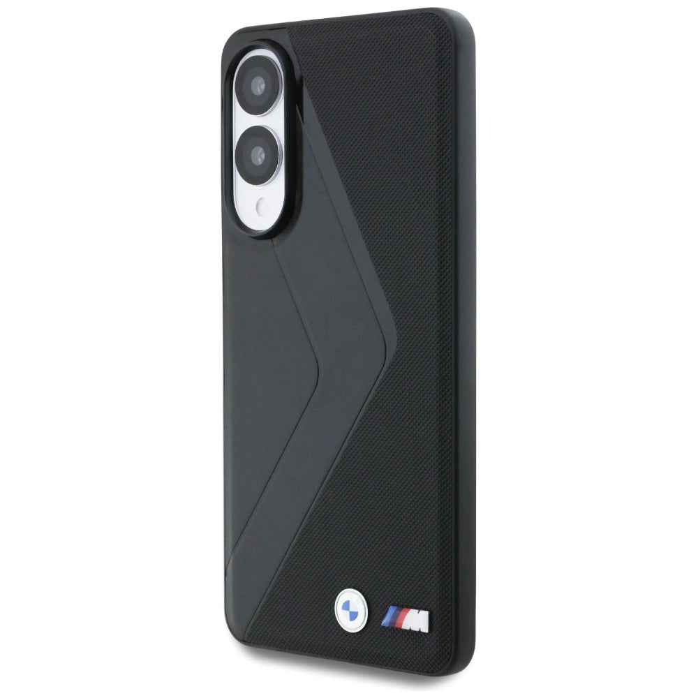 BMW læder overdimensioneret striber MagSafe-foder for Samsung Galaxy S25 Edge - sort