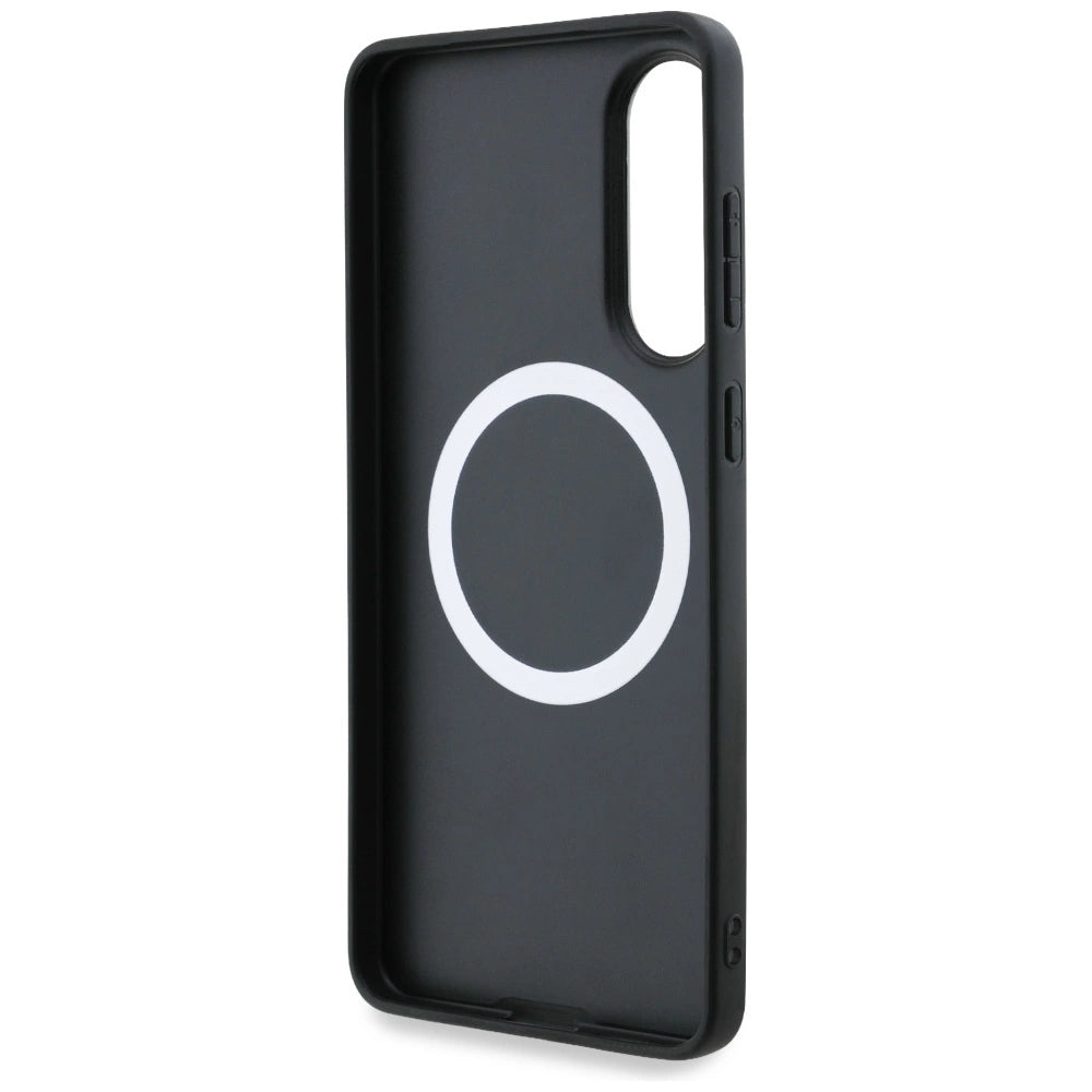 BMW læder overdimensioneret striber MagSafe-foder for Samsung Galaxy S25 Edge - sort