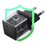 Baseus Palm 1C 20W Wall Charger (med Baseus Mini White USB-C 60W (20V / 3A) 1m Kabel) - sort