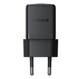 Baseus Palm 1C 20W Wall Charger (med Baseus Mini White USB-C 60W (20V / 3A) 1m Kabel) - sort