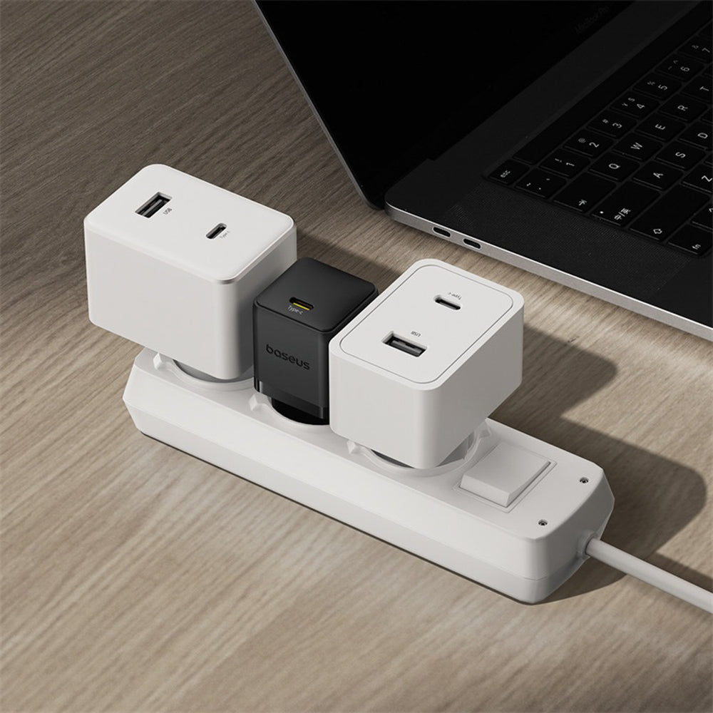 Baseus Palm 1C 20W Wall Charger (with Baseus Mini White USB-C 60W (20V/3A) 1m Cable) - Black