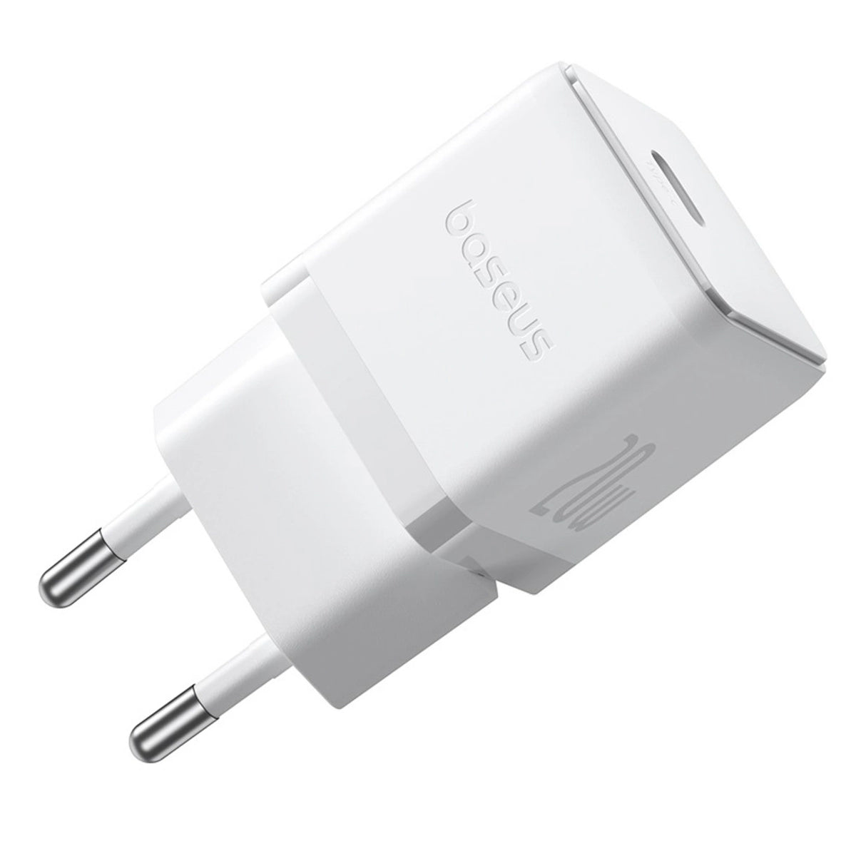 Baseus Palm 1C 20W Wall Charger (med Baseus Mini White USB-C 60W (20V / 3A) 1m Kabel) - Hvid