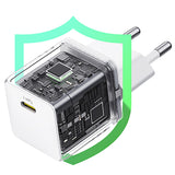 Baseus Palm 1C 20W Wall Charger (med Baseus Mini White USB-C 60W (20V / 3A) 1m Kabel) - Hvid