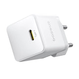 Baseus Palm 1C 20W Wall Charger (med Baseus Mini White USB-C 60W (20V / 3A) 1m Kabel) - Hvid