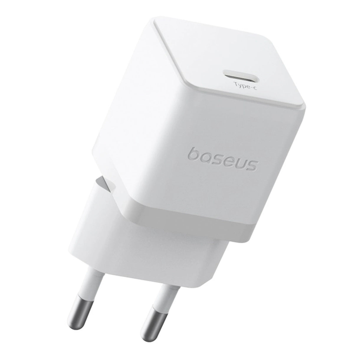 Baseus Palm 1C 20W Wall Charger (med Baseus Mini White USB-C 60W (20V / 3A) 1m Kabel) - Hvid