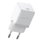 Baseus Palm 1C 20W Wall Charger (med Baseus Mini White USB-C 60W (20V / 3A) 1m Kabel) - Hvid