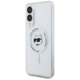 Karl Lagerfeld Button Choupette Head Printed Logo MagSafe Case til Samsung Galaxy S25 Edge - Hvid