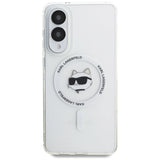 Karl Lagerfeld Button Choupette Head Printed Logo MagSafe Case til Samsung Galaxy S25 Edge - Hvid