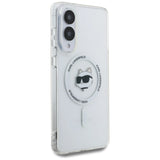 Karl Lagerfeld Button Choupette Head Printed Logo MagSafe Case til Samsung Galaxy S25 Edge - Hvid