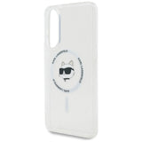 Karl Lagerfeld Button Choupette Head Printed Logo MagSafe Case til Samsung Galaxy S25 Edge - Hvid
