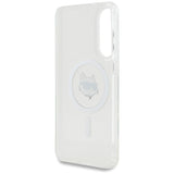 Karl Lagerfeld Button Choupette Head Printed Logo MagSafe Case til Samsung Galaxy S25 Edge - Hvid