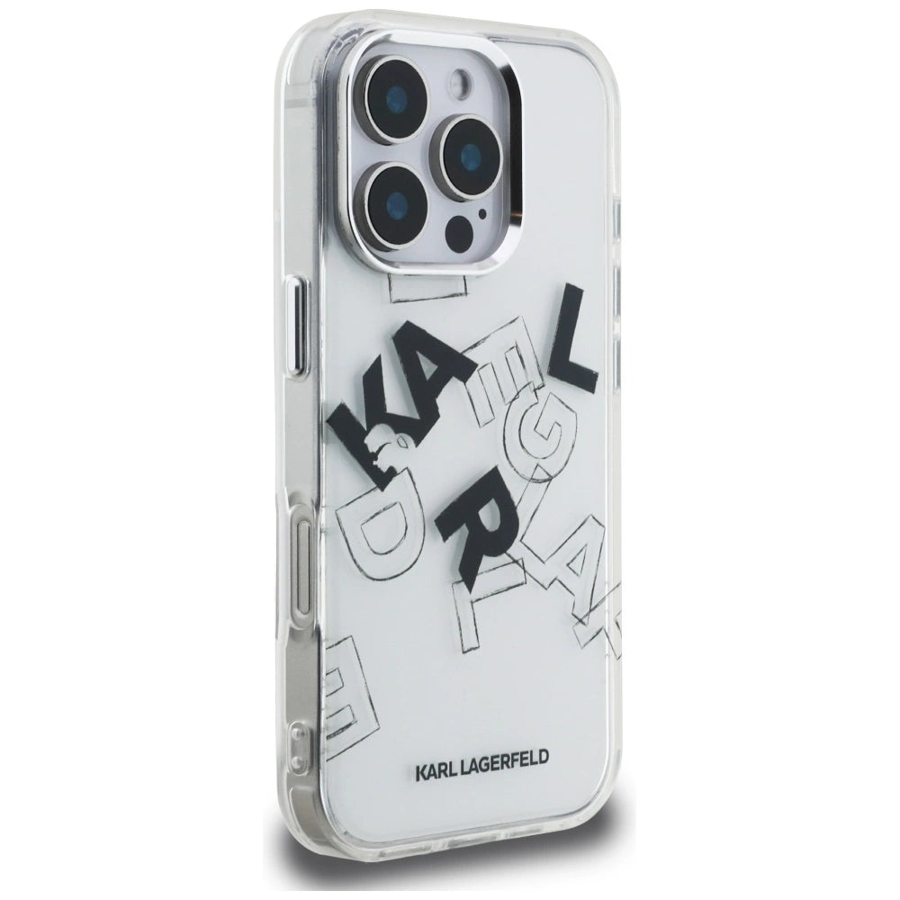 Karl Lagerfeld IML Sketched Graphic Case til iPhone 16 Pro - Clear
