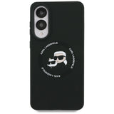 Karl Lagerfeld Silicone Nauble Heads And Circle MagSafe-kasse til Samsung Galaxy S25 Edge - sort