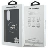 Karl Lagerfeld Silicone Nauble Heads And Circle MagSafe-kasse til Samsung Galaxy S25 Edge - sort