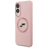 Karl Lagerfeld Silicone Nauble Heads og Circle MagSafe Case til Samsung Galaxy S25 Edge - Pink