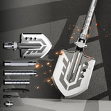 Wozinsky WSS-211 overlevelses bushcraft skovl multifunktionel knivbryder flint fløjte harpun - grå