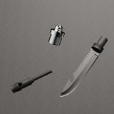 Wozinsky WSS-211 overlevelses bushcraft skovl multifunktionel knivbryder flint fløjte harpun - grå