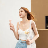 Jisulife håndholdt ventilator Life8 Plus Portable USB-ventilator med Power Bank-funktion 4500mAh og lommelygte - Pink