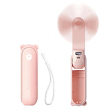 Jisulife håndholdt ventilator Life8 Plus Portable USB-ventilator med Power Bank-funktion 4500mAh og lommelygte - Pink