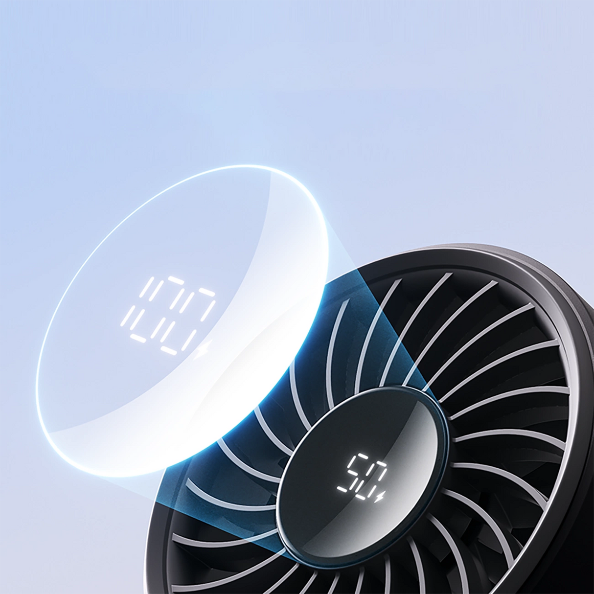 Jisulife håndholdt ventilator Life7 3600mAh bærbar USB-ventilator - sort