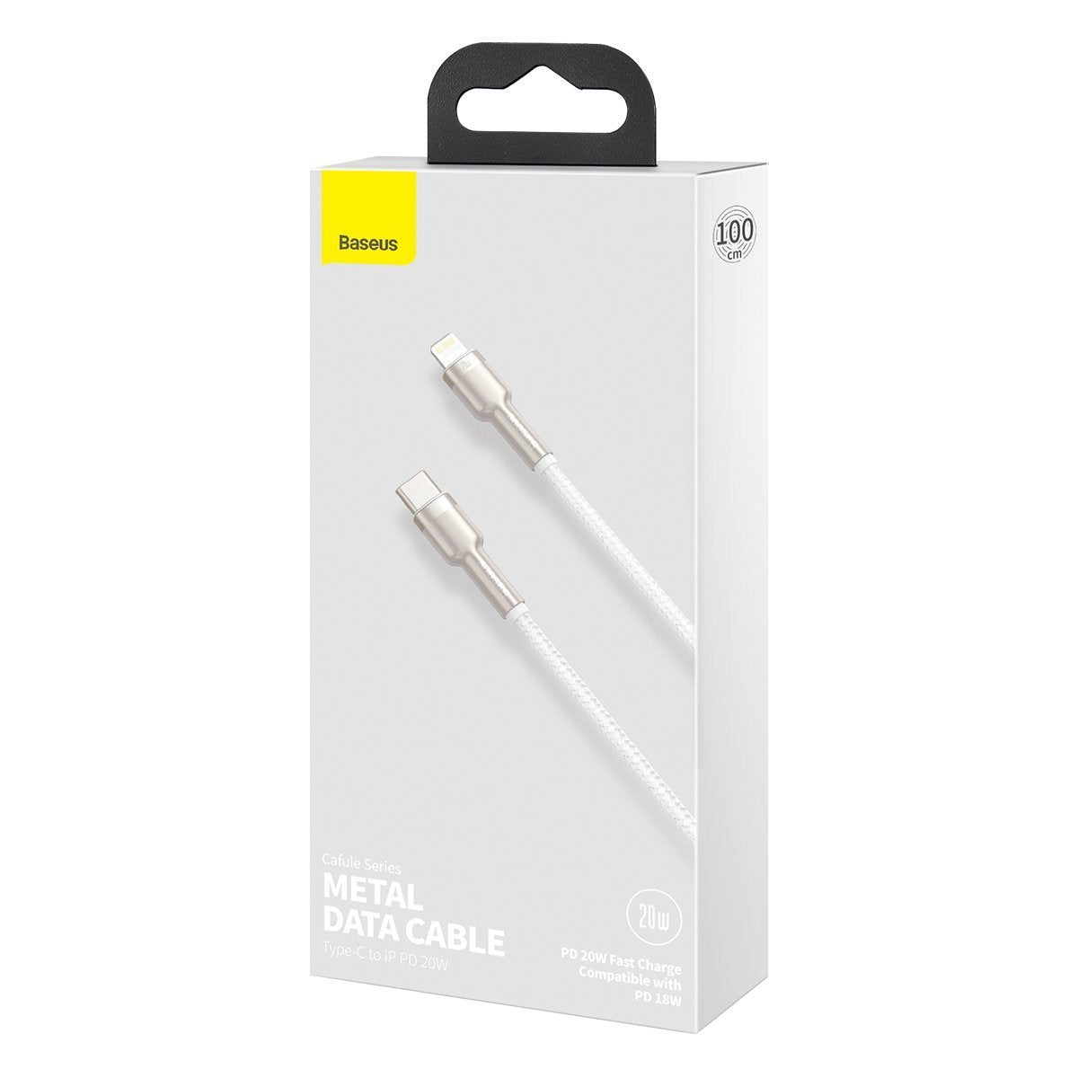 USB-C-kabel til Lightning Baseus Cafule, PD, 20W, 1m (hvid)