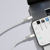 USB-C-kabel til Lightning Baseus Cafule, PD, 20W, 1m (hvid)