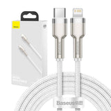 USB-C-kabel til Lightning Baseus Cafule, PD, 20W, 2m (hvid)