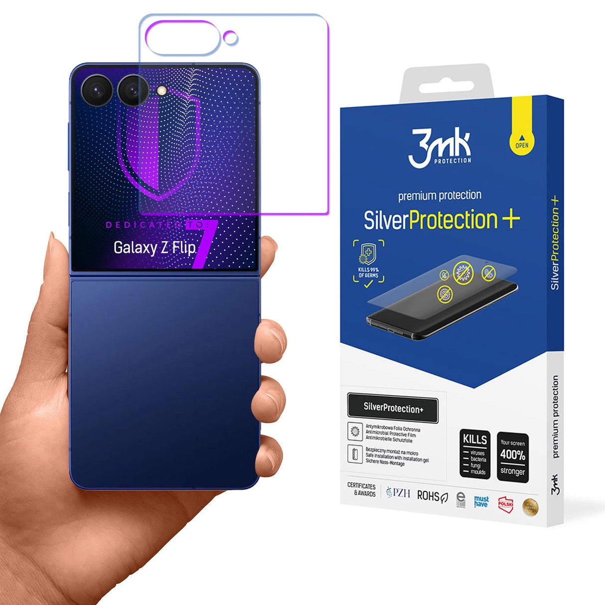 3mk SilverProtection+ beskyttelsesfilm til Samsung Galaxy Z Flip 7