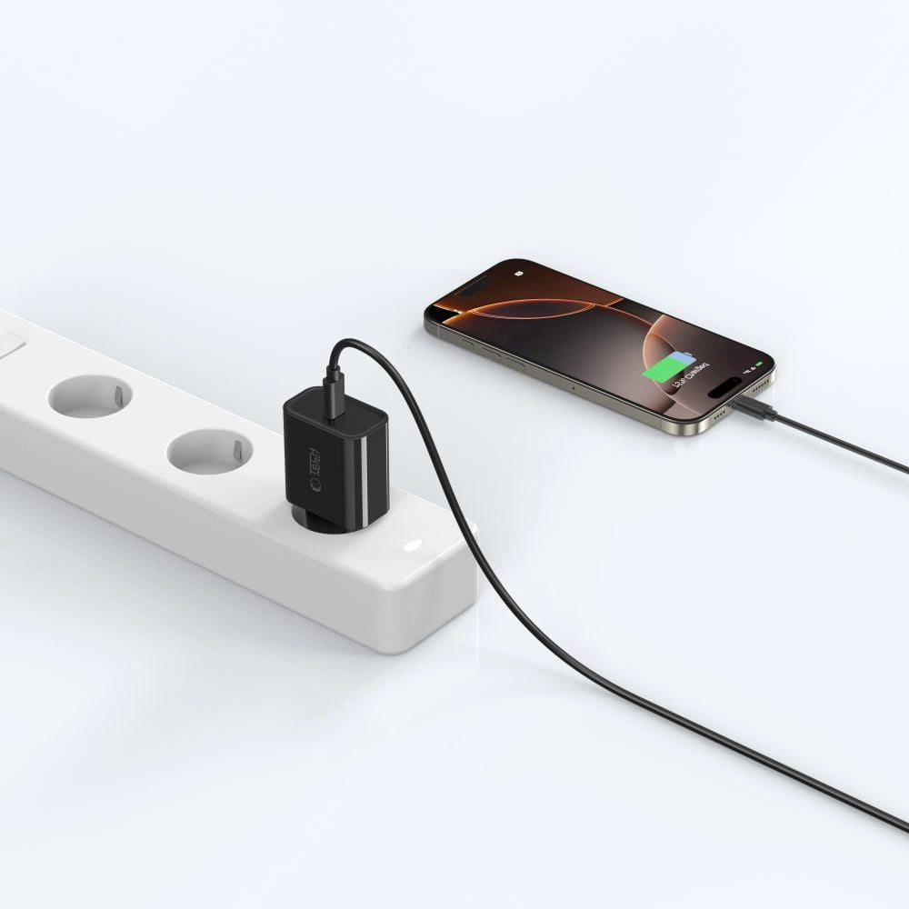 Tech-Protect NC20W USB-C 1-Port PD20W Wall Charger - sort