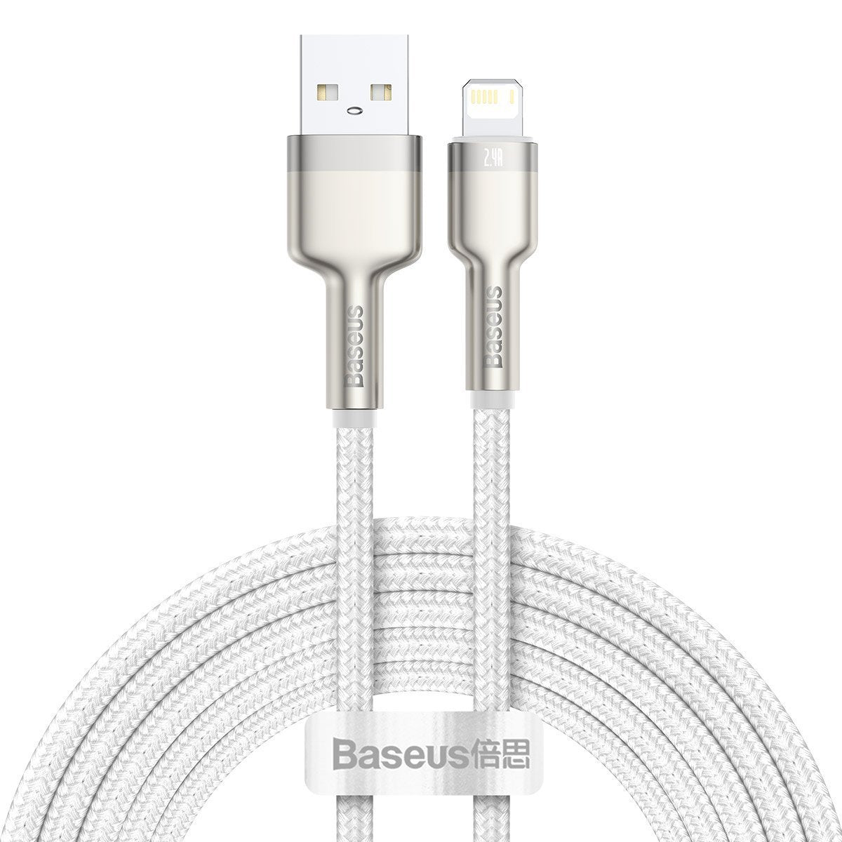 USB-kabel til Lightning Baseus Cafule, 2,4 A, 2 m (hvid)